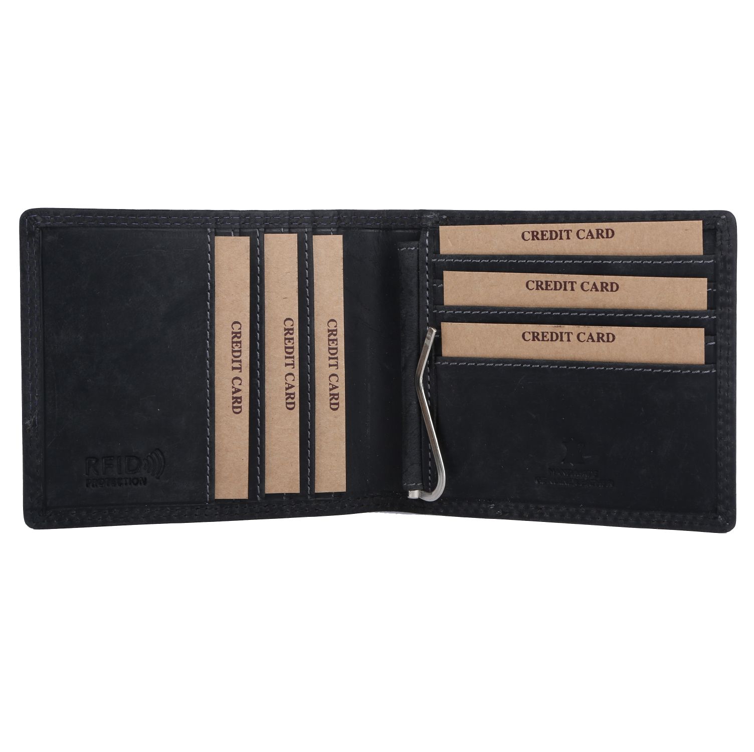 Men's Money Clip Wallet (Grommet) Leather Tribe